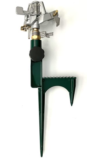 1/2" Metal Adj Cir Imp Sprinkler / Metal Off-Set Step-On Spike / 6C