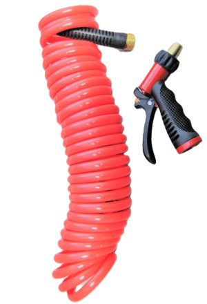 25' Coil Hose w/ 6" Pistol Trigger Nozzle / 4