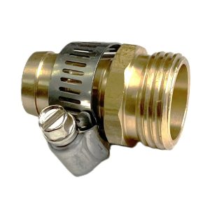 Brass Male Hose Mender / SS Clamp
