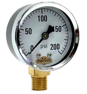 2" Dry Ga/ Blk Stl CS / 1/4" Lwr Conn / 0-200#