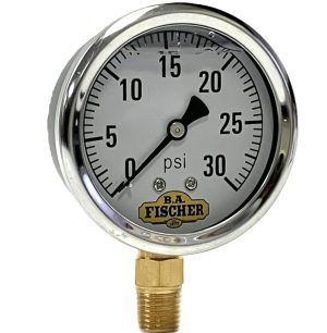 Liquid Filled Pressure Gauge - Black Steel