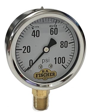 Liquid Filled Pressure Gauge - Stainless Steel