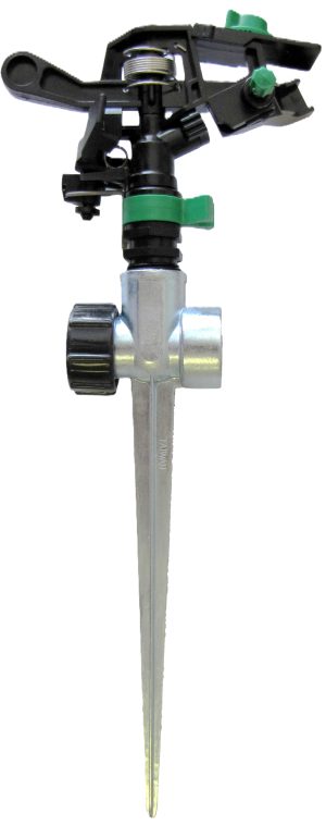 1/2" Plastic Adj F/p Circle L&g Imp Sprikler - 5/32" Blk Nozz / Metal Push-In Spike / 6C